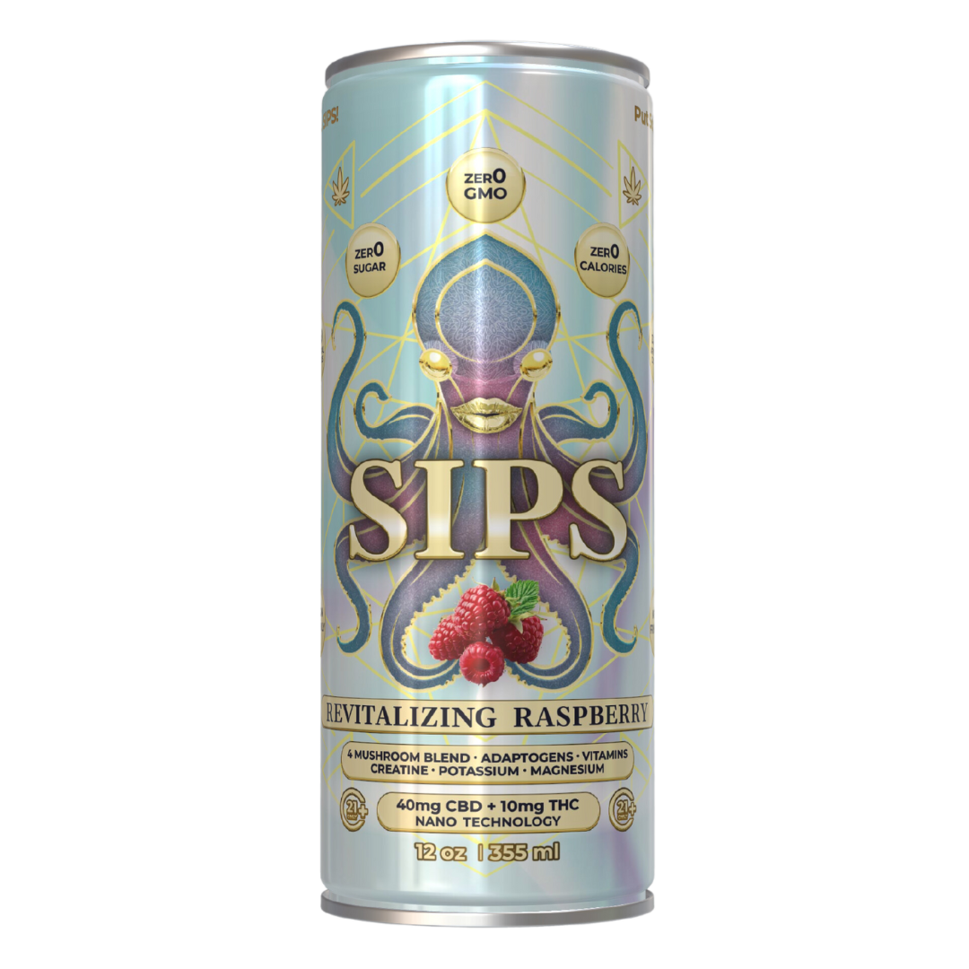 Revitalizing Raspberry THC CBD drink, zero calorie, gold standard luxurious vitality beverage with adaptogens, enhancing energy and longevity.



